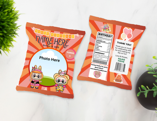 Labubu Orange Chip Bags