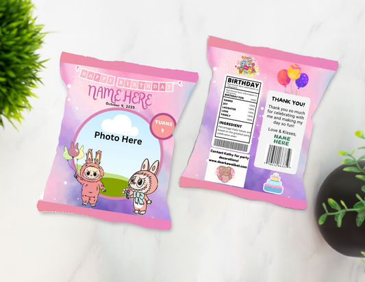 Labubu PinkPurple Chip Bags