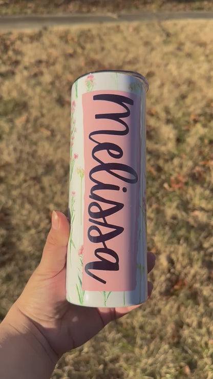 Personalized Floral Tumbler